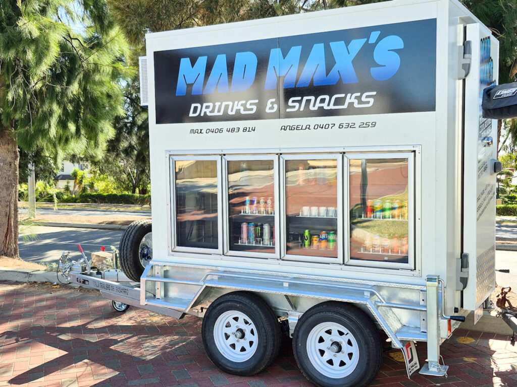 4 glass door mobile cool room trailer for hire in Perth WA